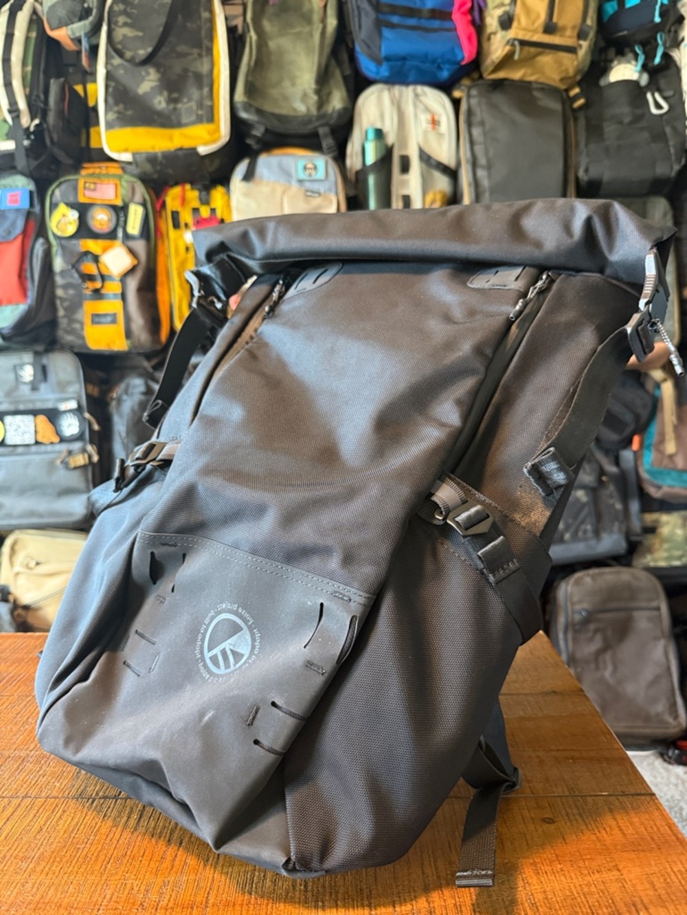 Haize Project Black Roll-Top 25L Backpack - cordura